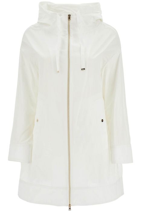 herno white waterproof 3/4 sleeve parka techn taffeta