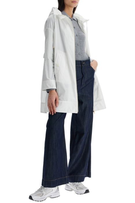 herno white waterproof 3/4 sleeve parka techn taffeta