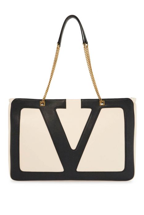 valentino garavani large white chain tote bag