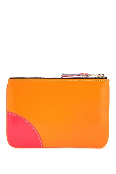 comme des garcons wallet portafoglio super fluo giallo e arancione