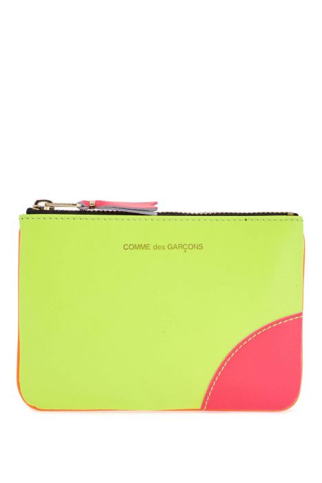 comme des garcons wallet portafoglio super fluo giallo e arancione