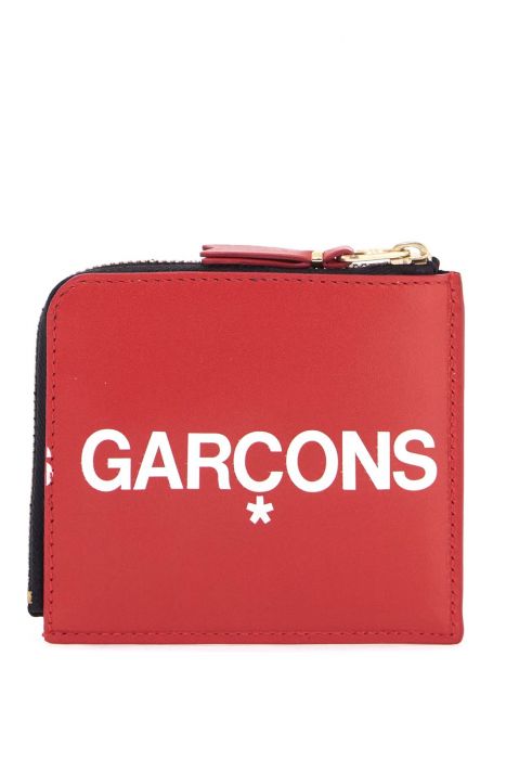 comme des garcons wallet large red logo wallet