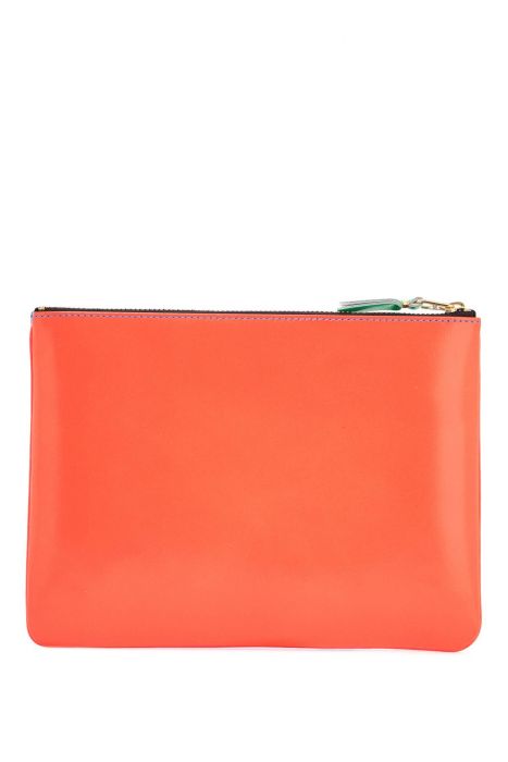 comme des garcons wallet super fluorescent blue goat leather wallet
