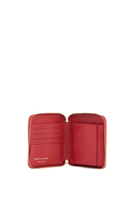 comme des garcons wallet red polka dot calfskin wallet with zip