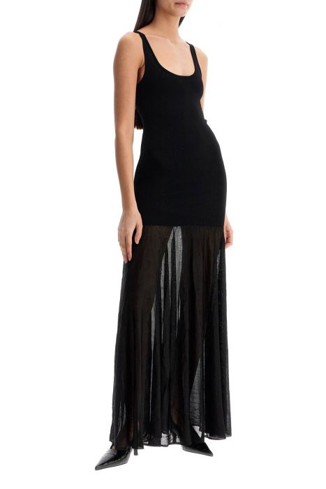 toteme long black evening sleeveless dress with wide neckline