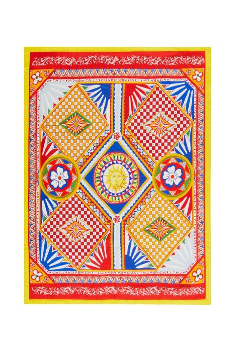dolce & gabbana printed silk quilted blanket