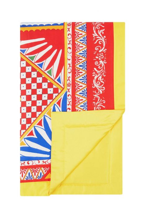 dolce & gabbana printed silk quilted blanket