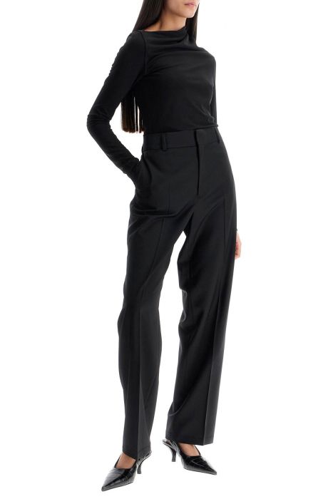 filippa k high-waisted black wool dress pants regular fit