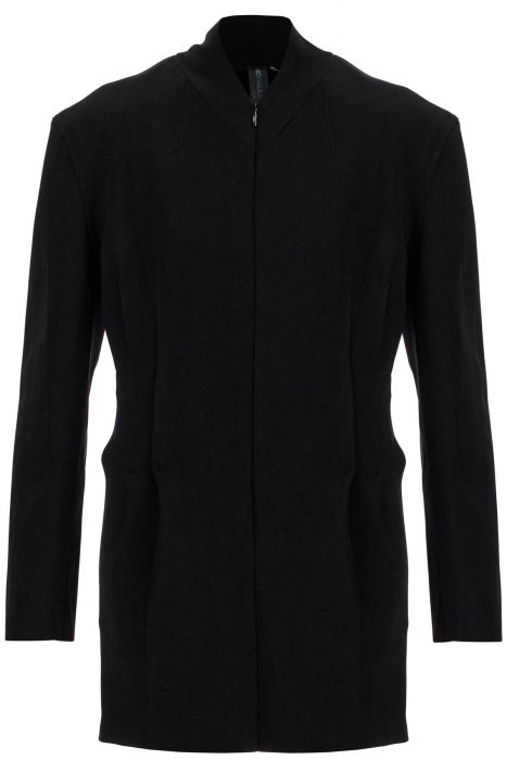 norma kamali black mini slim dress with front zip