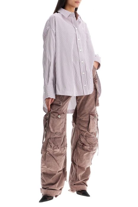 the attico high-waisted wide-leg cargo pants washed mauve