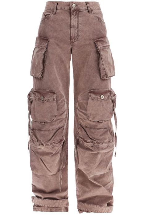 the attico high-waisted wide-leg cargo pants washed mauve