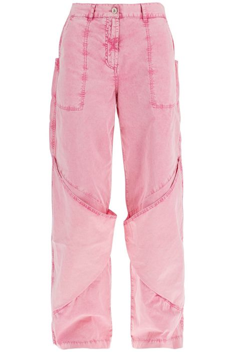 the attico high-waisted loose fit pink palazzo pants in cotton