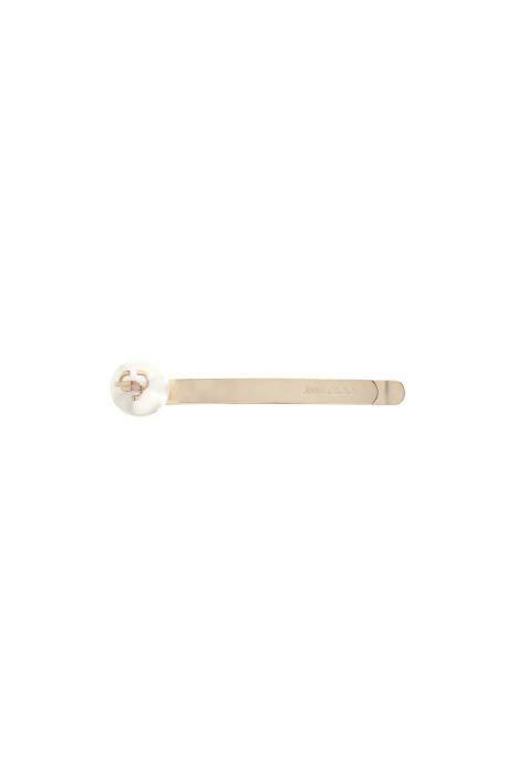 jimmy choo extended white gold metal hair clip