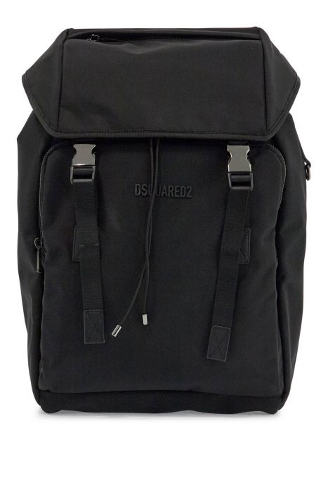 dsquared2 black nylon laptop backpack