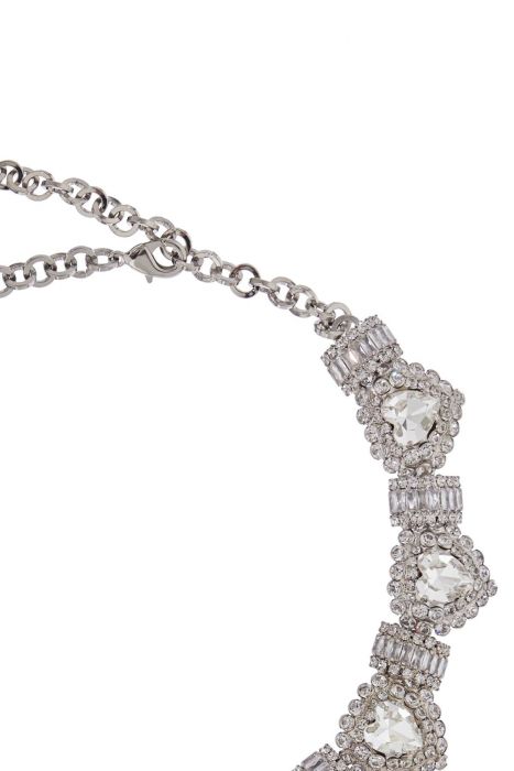 alessandra rich heart necklace in hypoallergenic silver crystal
