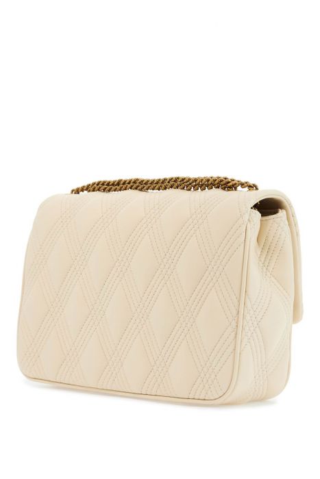 valentino garavani quilted shoulder bag butter white with golden chain