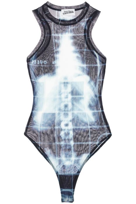 jean paul gaultier body in black polyamide with x-ray print