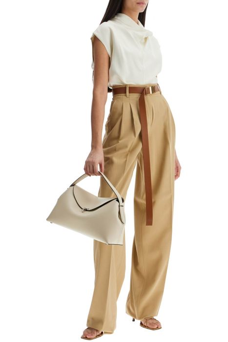 toteme toteme top senza maniche collo a imbuto macadamia viscosa e acetato elegante