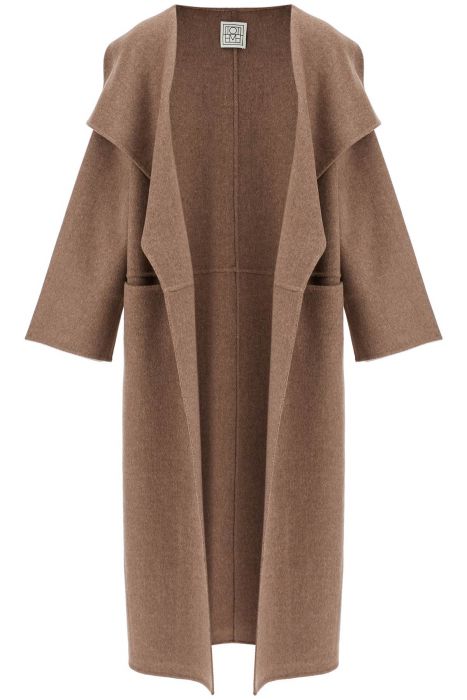 toteme beige wool and cashmere kimono coat