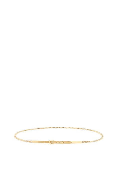 toteme adjustable gold woven chain belt with hooks