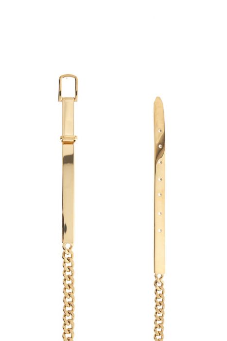 toteme adjustable gold woven chain belt with hooks