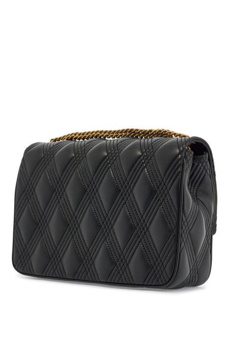 valentino garavani borsa a spalla trapuntata nera con catena dorata