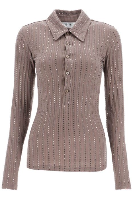 the attico faded mud long sleeve vertical striped t-shirt