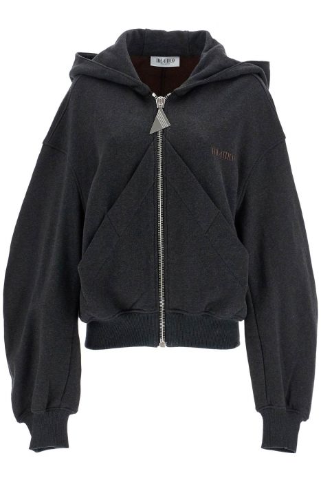 the attico oversized black gradient zip hoodie