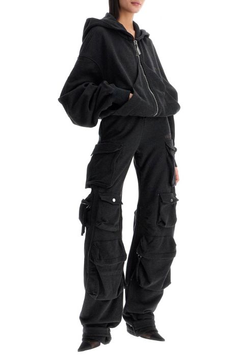the attico oversized black gradient zip hoodie