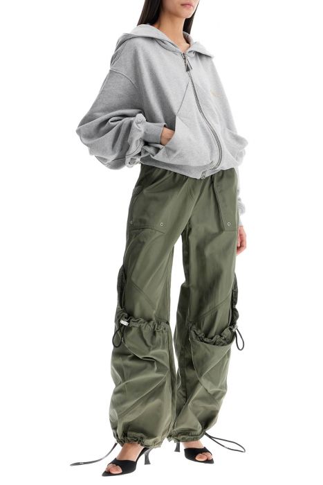 the attico gray/beige melange loose hoodie with zip