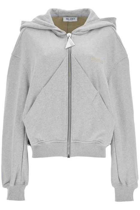 the attico gray/beige melange loose hoodie with zip