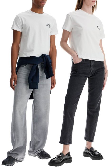a.p.c. unisex boxy t-shirt in organic cotton white short sleeves