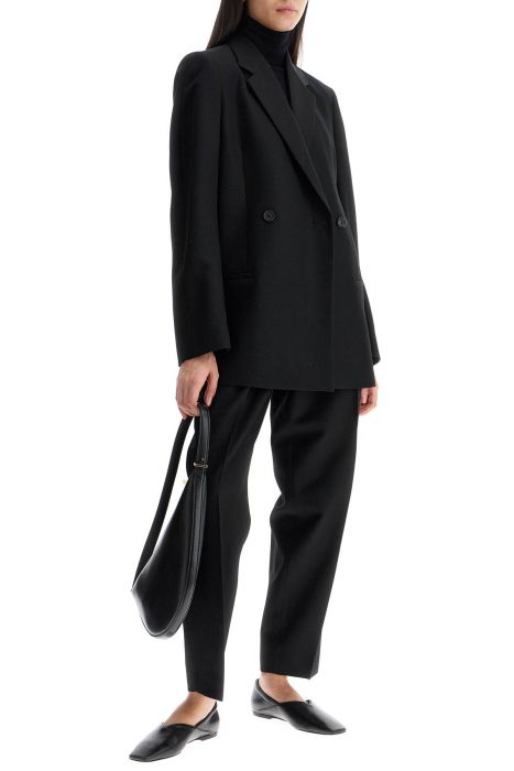 toteme black double-breasted loose blazer
