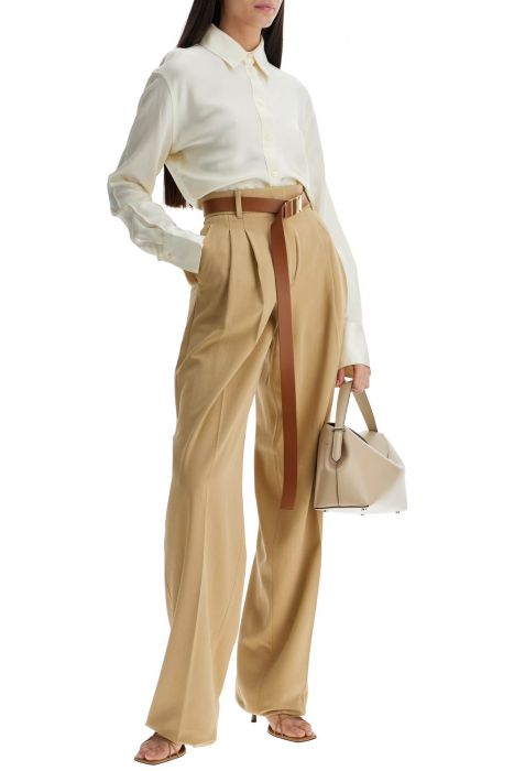toteme slouchy long sleeve shirt macadamia