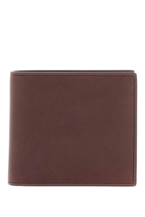 thom browne compact dark brown calfskin wallet with slots