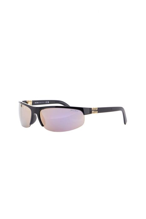 miu miu occhiali da sole nero lucido plastica iniettata protezione uv 0mu a02s