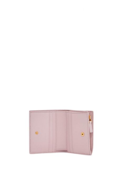 valentino garavani portafoglio compatto in pelle rosa quarzo con zip