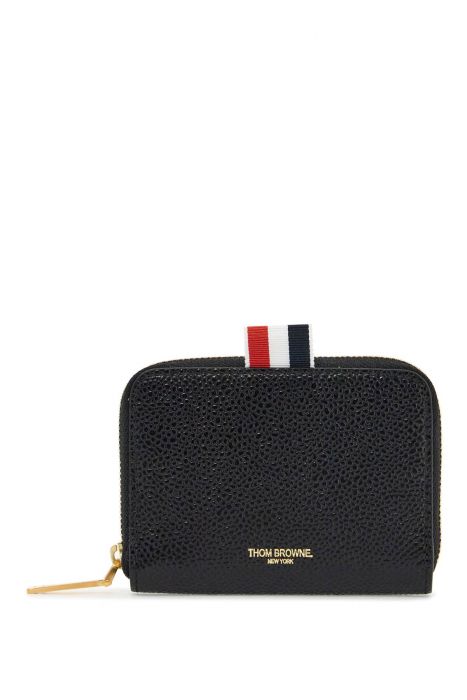 thom browne portafoglio slim con zip circonferenziale nero