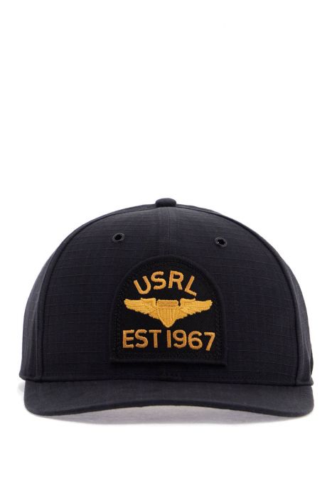 polo ralph lauren cappello nero in cotone con patch ricamato e chiusura regolabile