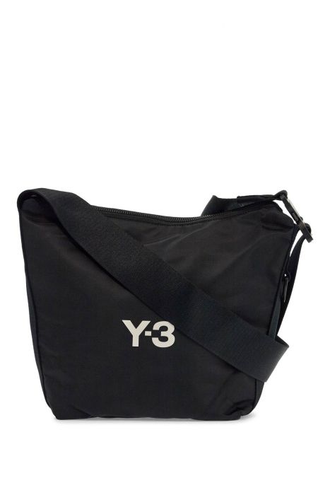 y-3 sacoche in poliestere riciclato nero con tracolla regolabile