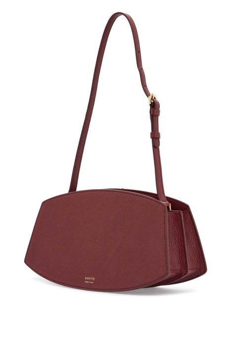 savette florence shoulder bag in wine goat leather with adjustable strap