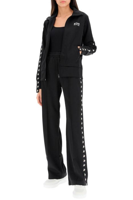 golden goose denise slim jacket black with white stars