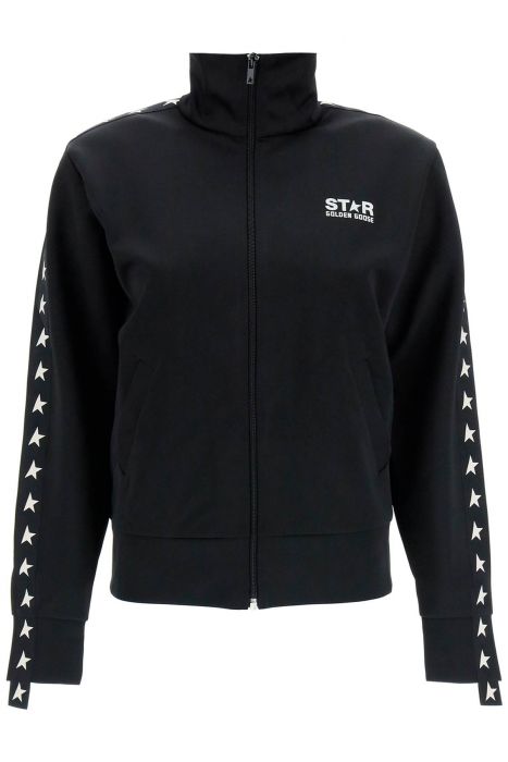 golden goose denise slim jacket black with white stars