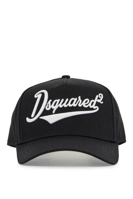 dsquared2 black adjustable curved brim embroidered baseball cap