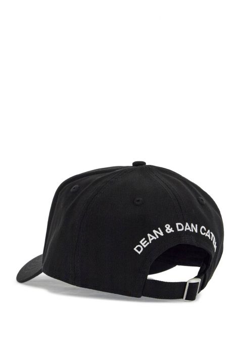 dsquared2 black adjustable curved brim embroidered baseball cap
