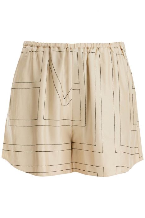 toteme monogram silk pajama shorts
