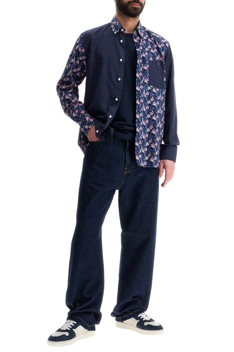 eden park blue floral long sleeve cotton regular fit shirt