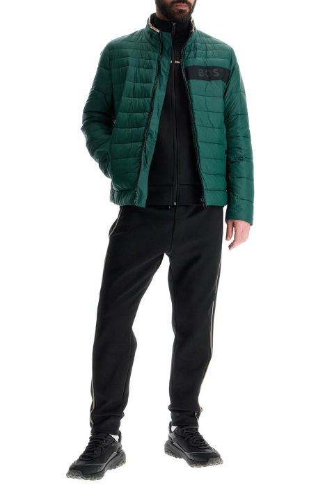 boss green down jacket with high collar regular fit and zip