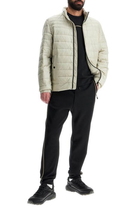 boss light beige quilted jacket with zip