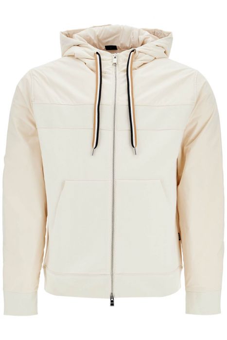 boss white slim fit zip-up hoodie